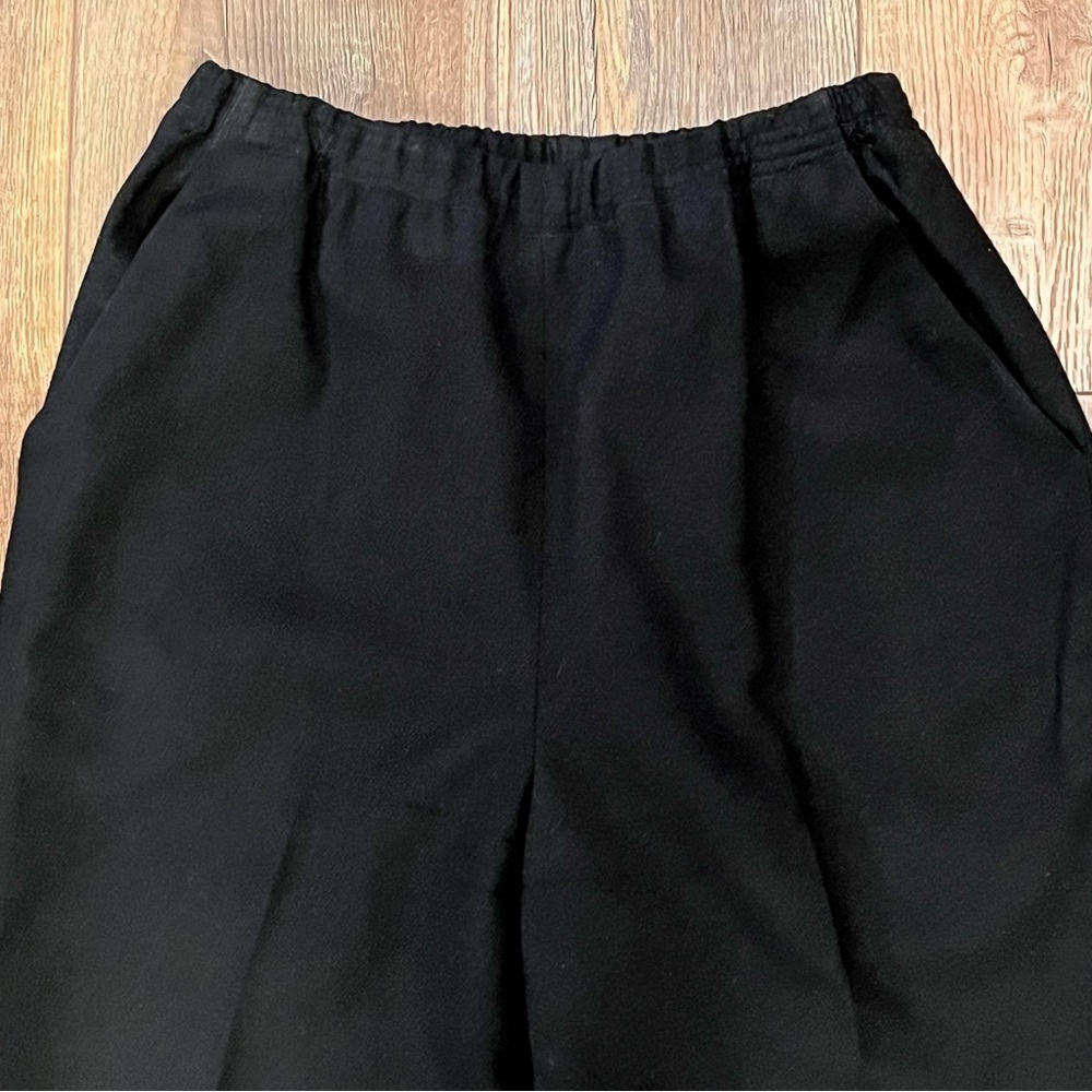 Vtg KORET Wool Pants Women’s Petites 26x28 Black Straight Leg Pockets Lined - Picture 2 of 15